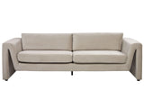3-seters sofa Taupe flyel med polstrede aksenter Armlener Polstret ryggsttte  Beliani