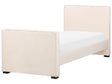 Bed Beige Velvet Upholstered Frame Headrest 3ft EU Single Size Bedroom Kids Room Modern Traditional Beliani