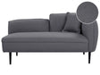 Chaise Lounge Dark Grey Boucle Fabric Metal Legs Right Hand with Cushion Modern Design Beliani