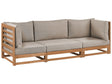 Garden Sofa Taupe Certified Light Acacia Wood Outdoor 3 Seater with Cushions Modern Design Beliani