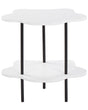 Side Tables Round Table Top White Metal Frame Black 48 x 33 cm Modern Beliani