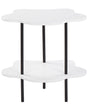 Side Tables Round Table Top White Metal Frame Black 48 x 33 cm Modern Beliani