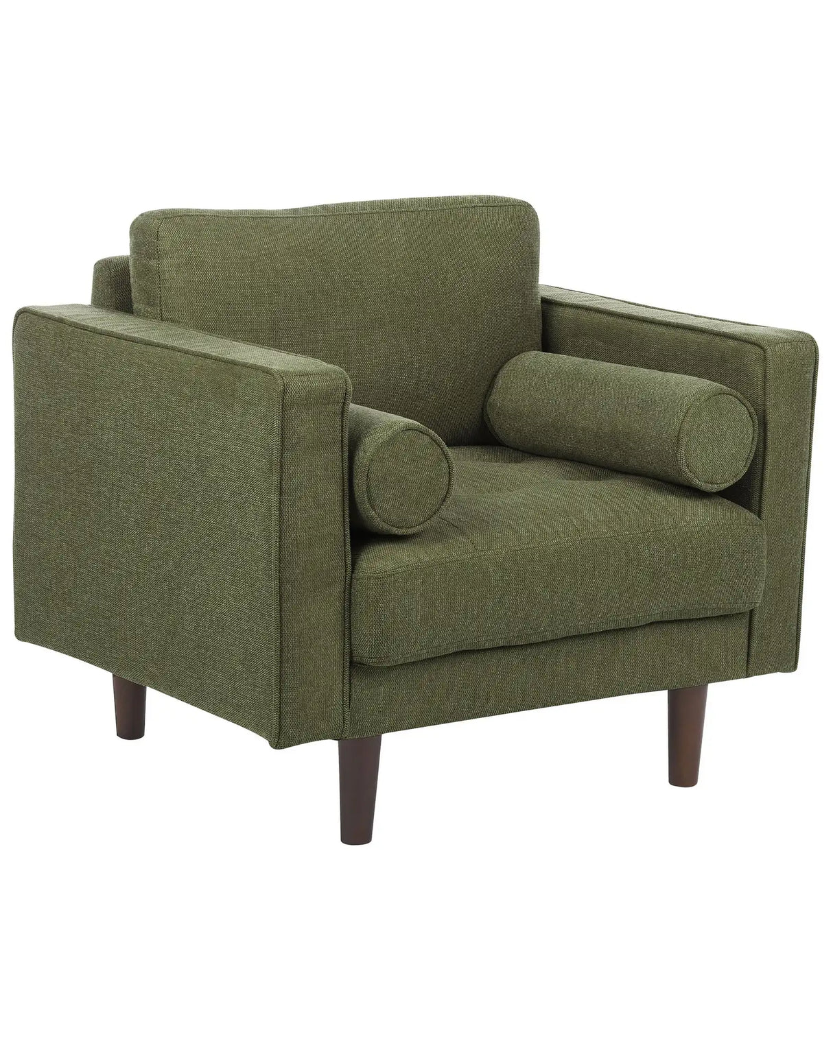 Armchair Green Upholstered Cushioned Thickly Padded Backrest Classic Retro Design Living Room Beliani