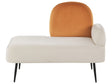 Chaise Lounge White and Orange Velvet Fabric Right Hand Single Chaise Minimalistic Design Beliani