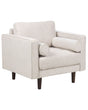 Armchair Beige Upholstered Cushioned Thickly Padded Backrest Classic Retro Design Living Room Beliani