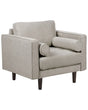 Armchair Taupe Upholstered Cushioned Thickly Padded Backrest Classic Retro Design Living Room Beliani