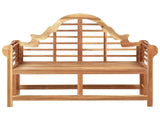 Garden Bench Light Teak Wood 196 cm Water Resistant Classic Design Seating for 3 People Outdoor Beliani