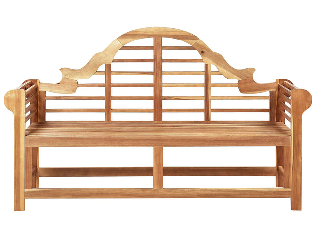 Garden Bench Light Teak Wood 196 cm Water Resistant Classic Design Seating for 3 People Outdoor Beliani