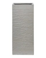 Garden Tall Clay Flower Plant Pot 26x26x60 cm UV Resistant Light Grey Beliani