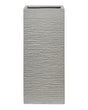 Garden Tall Clay Flower Plant Pot 26x26x60 cm UV Resistant Light Grey Beliani