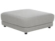 Ottoman Footstool Light Grey Polyester Fabric Upholstered Square Minimalist Modern Sofa Element Beliani