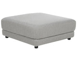 Ottoman Footstool Light Grey Polyester Fabric Upholstered Square Minimalist Modern Sofa Element Beliani
