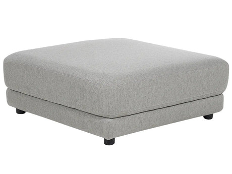 Ottoman Footstool Light Grey Polyester Fabric Upholstered Square Minimalist Modern Sofa Element Beliani