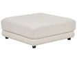 Ottoman Footstool Off-White Polyester Fabric Upholstered Square Minimalist Modern Sofa Element Beliani