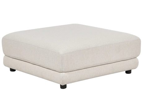 Ottoman Footstool Off-White Polyester Fabric Upholstered Square Minimalist Modern Sofa Element Beliani