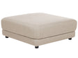 Ottoman Footstool Beige Polyester Fabric Upholstered Square Minimalist Modern Sofa Element Beliani