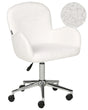 Office Swivel Chair White Boucle Height Adjustable Base Modern Home Office Beliani