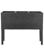 Raised Planter Box Black PE Rattan Round Indoor Outdoor Garden Bed with 3 Inserts Beliani