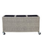 Wheeled Plant Pot Brown PE Rattan Indoor Outdoor Garden Bed with 3 Inserts Beliani