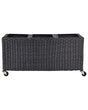 Wheeled Plant Pot Black PE Rattan Indoor Outdoor Garden Bed with 3 Inserts Beliani