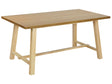 Dining Table Natural Ash Wood MDF Rubber Wood 160 x 90 cm Wooden Legs Rectangular Veneered Top Natural Finish Minimalistic Scandinavian Kitchen Beliani