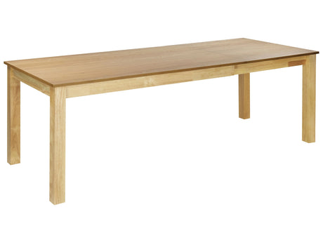 Extending Dining Table Natural Ash Wood MDF Rubber Wood 160/240 x 90 cm Wooden Legs Rectangular Veneered Top Natural Finish Minimalistic Scandinavian Kitchen Beliani