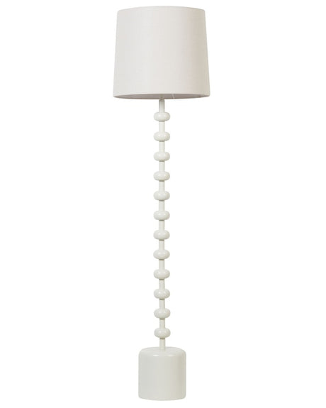 Floor Lamp White Linen Metal 160 cm Decorative Base Shade Modern Style Living Room Office Bedroom Beliani