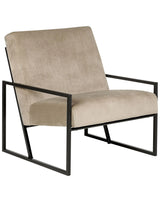 Armchair Taupe Velvet 83L x 69W x 83H Backrest Armrest Black Metal Frame Modern Glam Living Room Beliani