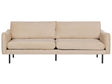 Sofa Beige Velvet Fabric Black Legs 3 Seater Cushion Seat Modern Retro Style Beliani