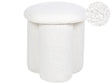 Pouffe Off White Boucle Round 40 x 40 x 45 cm Footstool Accent Upholstery Mushroom Shaped Modern Living Room Bedroom Furniture Beliani
