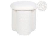 Pouffe Off White Boucle Round 40 x 40 x 45 cm Footstool Accent Upholstery Mushroom Shaped Modern Living Room Bedroom Furniture Beliani