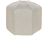 Pouffe Beige Linen Round 45 x 45 x 42 cm Footstool Accent Upholstery Modern Living Room Bedroom Furniture Beliani