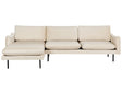 Corner Sofa Light Beige Velvet Fabric Black Legs Modern Retro Style Beliani