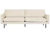 Sofa Light Beige Velvet Fabric Black Legs 3 Seater Cushion Seat Modern Retro Style Beliani