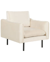 Armchair Light Beige Velvet Fabric Black Legs Modern Retro Style Beliani