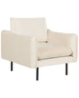 Armchair Light Beige Velvet Fabric Black Legs Modern Retro Style Beliani
