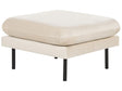 Ottoman Light Beige Velvet Fabric Pillow-Top Square Footstool Metal Legs Glamour Style Beliani