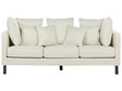 Sofa Off-White Polyester Upholstered 3 Seater Cushioned Seat and Back with Metal Legs Beliani