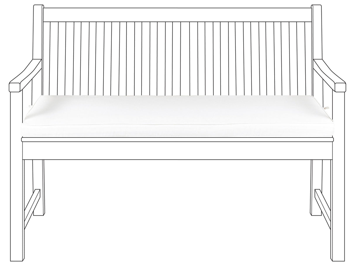 Outdoor Seat Pad White Polyester Water Resistant Bench Cushion 112 x 54 cm Garden Beliani