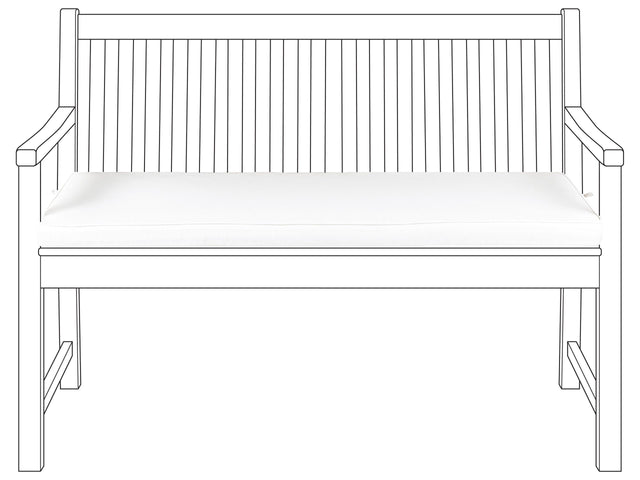 Outdoor Seat Pad White Polyester Water Resistant Bench Cushion 112 x 54 cm Garden Beliani
