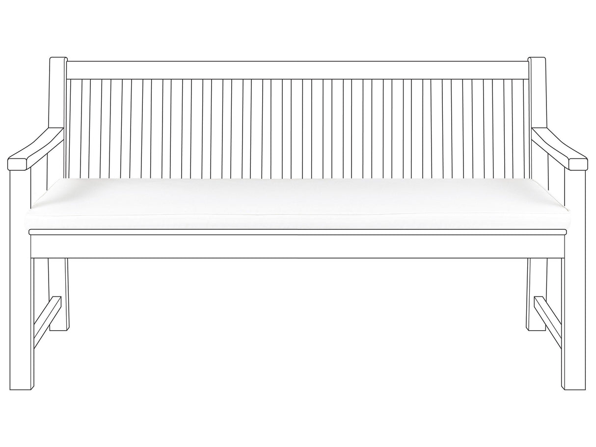 Outdoor Seat Pad White Polyester Water Resistant Bench Cushion 152 x 54 cm Garden Beliani