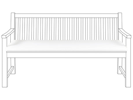 Outdoor Seat Pad White Polyester Water Resistant Bench Cushion 152 x 54 cm Garden Beliani