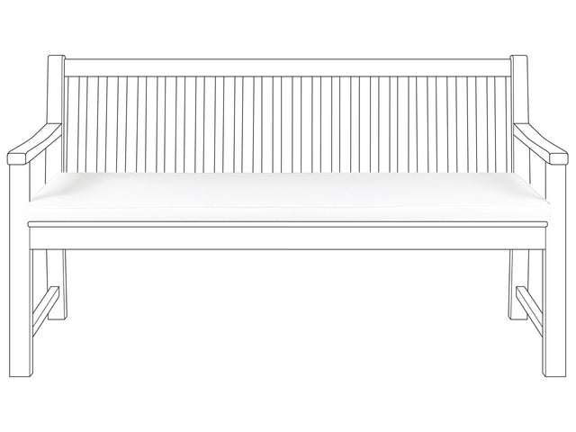 Outdoor Seat Pad White Polyester Water Resistant Bench Cushion 152 x 54 cm Garden Beliani