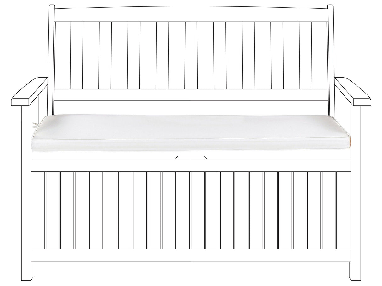 Bench Seat Pad Cushion White Solid Colour String Ties UV Resistant Set Pad Beliani
