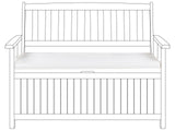 Bench Seat Pad Cushion White Solid Colour String Ties UV Resistant Set Pad Beliani
