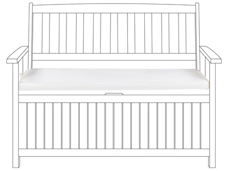 Bench Seat Pad Cushion White Solid Colour String Ties UV Resistant Set Pad Beliani