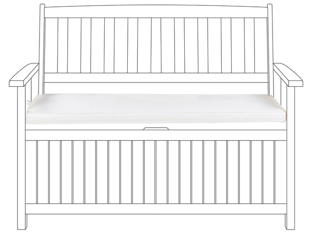 Bench Seat Pad Cushion White Solid Colour String Ties UV Resistant Set Pad Beliani