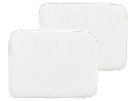 Set of 2 Outdoor Seat Cushions White Geometric Pattern String Tied  UV Resistant Set Pad Beliani