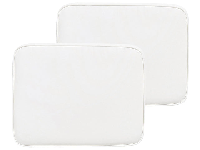 Set of 2 Outdoor Seat Cushions White Geometric Pattern String Tied  UV Resistant Set Pad Beliani