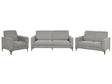 Sofa Set Grey Polyester Fabric Upholstery 3 + 2 + 1 Seater Loveseat Couch Armchair Living Room Furniture Beliani